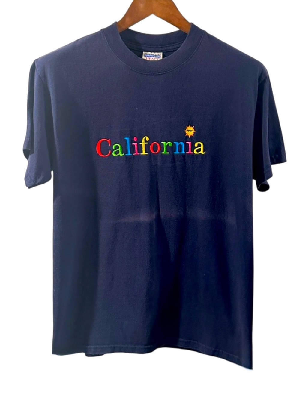Vintage Y2K Embroidered California Navy T-shirt Size Medium